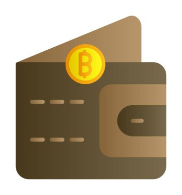 Basit Dijital Cüzdan simgesi, vektör illüstrasyonu