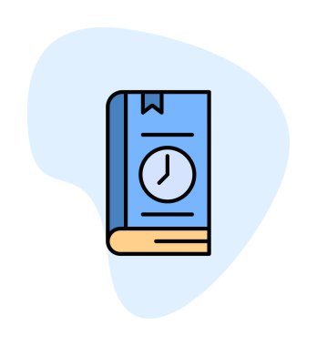 Kitap Zaman Sınırı simgesi, vektör illüstrasyonu 