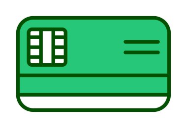 Kredi kartı simgesi, vektör illüstrasyonu basit tasarım