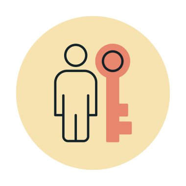 anahtar kişi ikon vektör illüstrasyonu