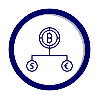 Para birimi yapısını bitcoin, dolar ve avro sembolleriyle böl 