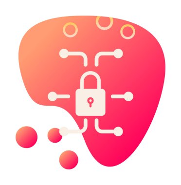 Ağ güvenlik simgesi, vektör çizim 