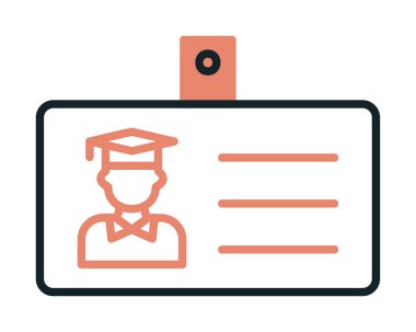 Öğrenci Kimliği Kart vektör illüstrasyonu