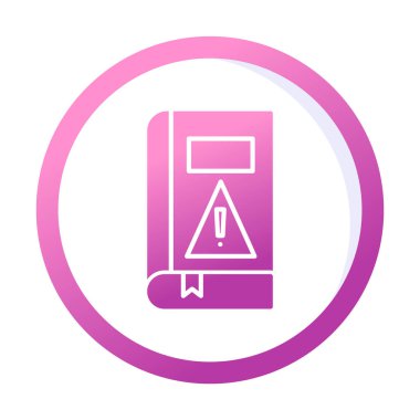 kitap uyarısı ünlem işareti vektör düz renk simgesi ile