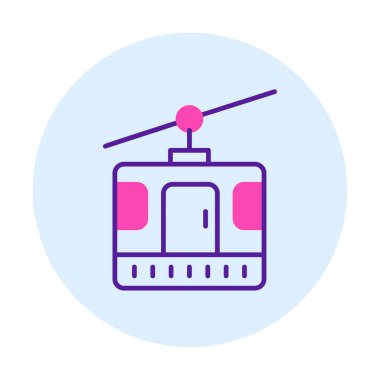 Modern Cable Car Cabin simgesinin vektör çizimi                   