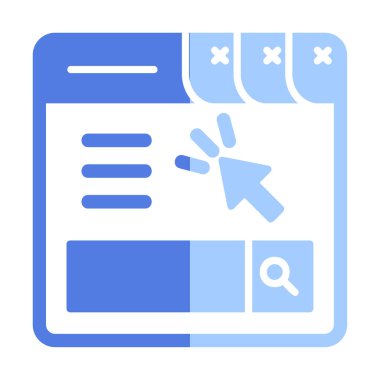 Basit web sayfası simgesi, vektör illüstrasyonu