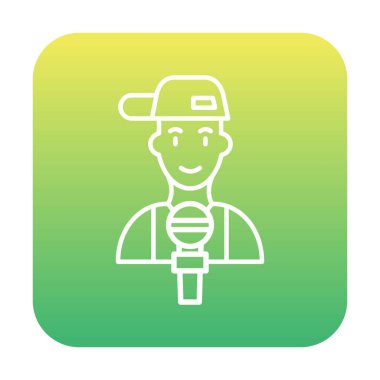 Mikrofonlu rapçinin vektör çizimi 