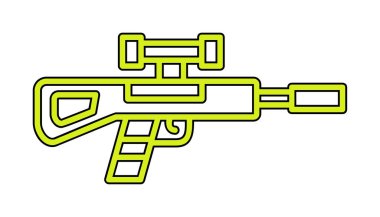 Basit Keskin Nişancı Tüfeği simgesi, vektör çizimi