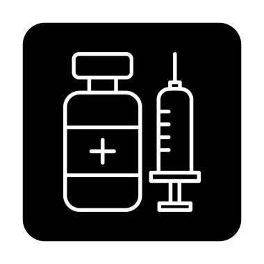 Aşı ikonu vektör illüstrasyon tasarımlı şırınga
