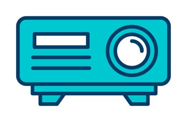 düz projektör web simgesi vektör çizimi tasarımı