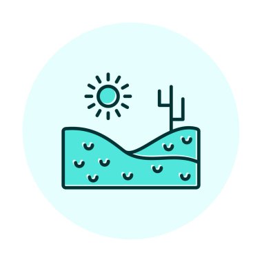 Çöl manzarası ikonu vektör illüstrasyon tasarımı