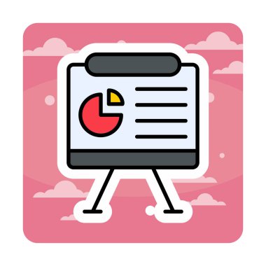 Sunum tahtası simgesi, vektör illüstrasyonu   