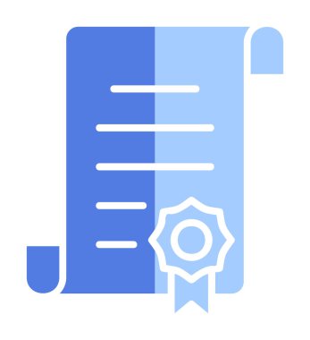 Sertifika vektör simgesi modern basit illüstrasyon                                 