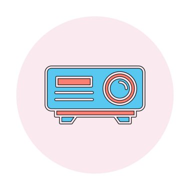 düz projektör web simgesi vektör çizimi tasarımı