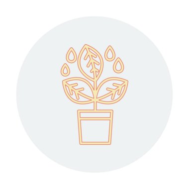 çömlek simgesine bitki, vektör illüstrasyonu 