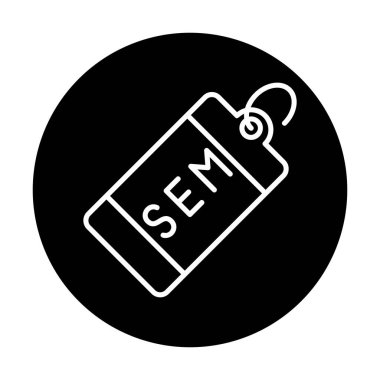 sem etiket simgesi, vektör illüstrasyonu  