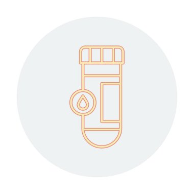 Kan testi tüpü ana hat vektör simgesi. Laboratuvar test sembolü, logo illüstrasyonu.