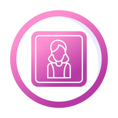 kadın avatar simgesi vektör illüstrasyonu