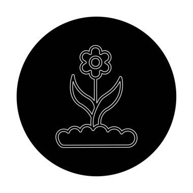 Grafik düz çiçek vektör çizimi   