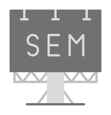 SEM ile Billboard simgesinin vektör illüstrasyonu  