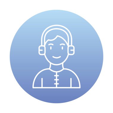 DJ avatar web simgesi, vektör illüstrasyonu 