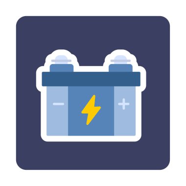 Basit düz araba akü ikonu vektör illüstrasyon tasarımı