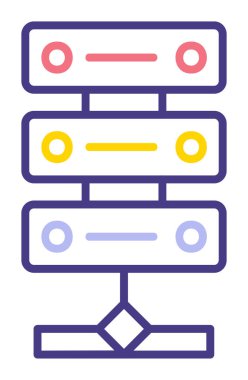 Ağ sunucu simgesinin vektör illüstrasyonu 