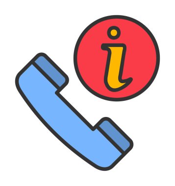 Basit çağrı bilgi simgesi, vektör illüstrasyonu