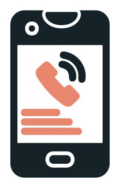 Düz modern telefon görüşmesi. simge illüstrasyonu  