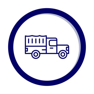 Askeri Kamyon ikonu vektör illüstrasyonu