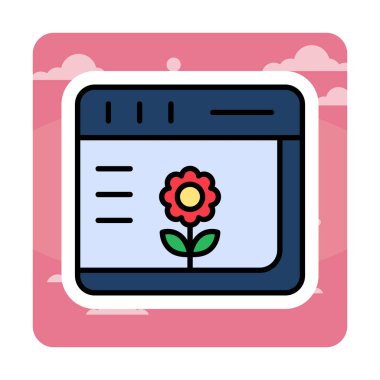 Basit Web Tarayıcı simgesi, vektör illüstrasyonu