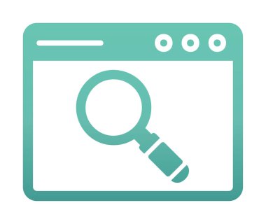 Basit Tarayıcı Arama simgesi, vektör illüstrasyonu