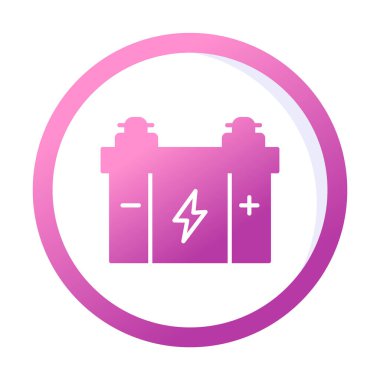 Basit düz araba akü ikonu vektör illüstrasyon tasarımı