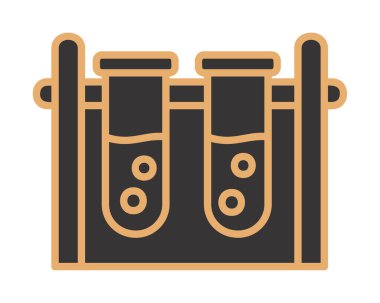 test tüpleri vektör düz renk simgesi 