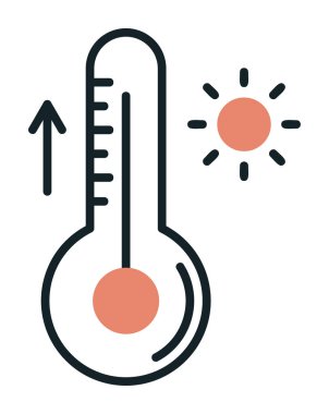 Termometre web simgesi, vektör çizim 