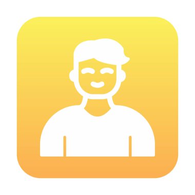 Saç stili vektör çizimi olan genç erkek avatar. 