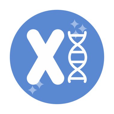 düz Kromozom ikon vektör çizimi 