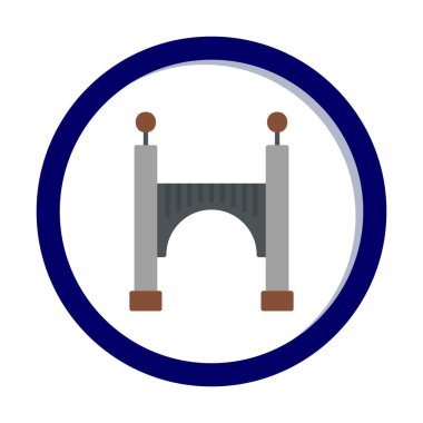 köprü düz simgesi, vektör illüstrasyon tasarımı 