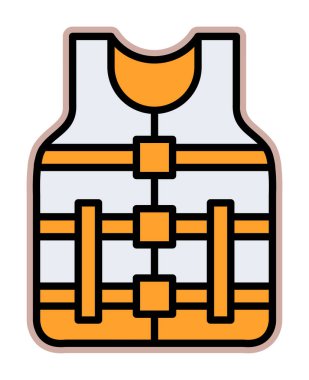 Güvenlik Yelekleri simgesi, vektör illüstrasyonu basit tasarım