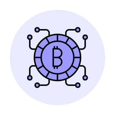 Basit bitcoin simgesi, vektör illüstrasyonu