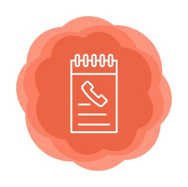 Beyaz arkaplanda telefon rehberi ikonu vektör çizimi