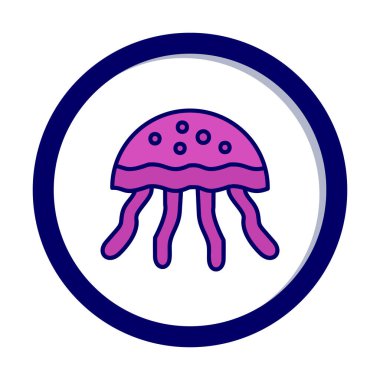 Denizanası. Web simgesi basit illüstrasyon                       