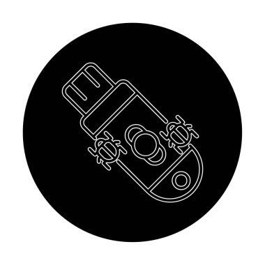 Pendrive Virüs ikon vektör görüntüsü. Web uygulamaları, mobil uygulamalar ve yazdırma ortamları için kullanılabilir.