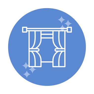 Tiyatro perdeleri simgesi, vektör illüstrasyonu 