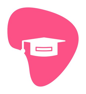 Mezuniyet şapkası ikonu, eğitim ikonu. düz tasarım biçimi