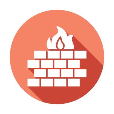 Şömine simgesinin vektör illüstrasyonu 