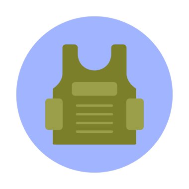 Kurşun geçirmez yelek ağ simgesi, vektör illüstrasyonu