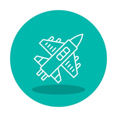 Askeri Uçak ikonu vektör illüstrasyonu