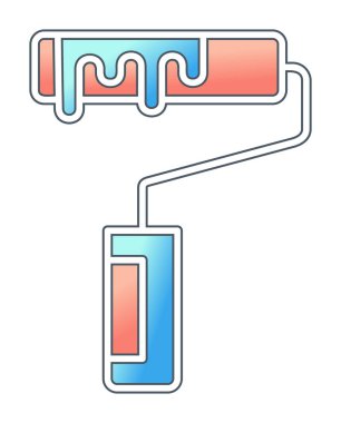 Modern Paint Roller simgesinin vektör çizimi              