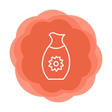 Vektör illüstrasyonu, sakeli kavanoz ikonu, Japon geleneksel alkol içeceği. 